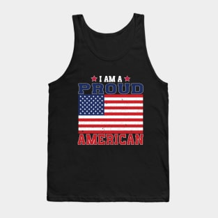 I am a Proud American US Flag Patriotic Design Tank Top